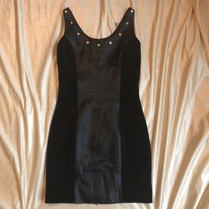 Black leather Versus Versace dress